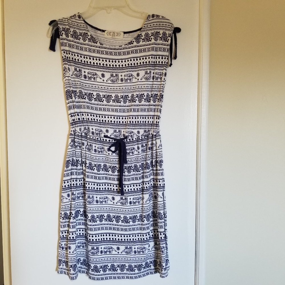 Pink Rose Sleeveless Drawstring Waist Dress (size PS)